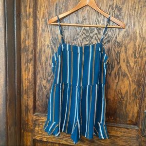Loft beach romper blue striped tank top romper NWT size extra small XS